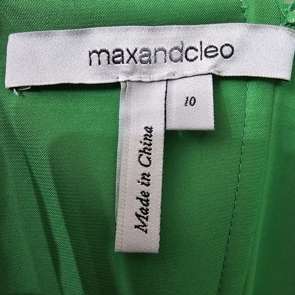 Nwot Max & Cleo Strapless Ruched Island Green Asymmetrical Short Cocktail Dress - Picture 3 of 16